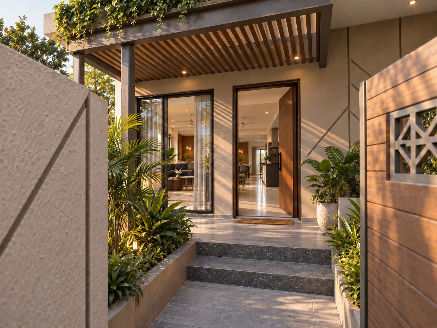 The open gate, steps ahead